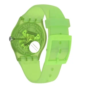 Herren Designer Uhren | Damen Designer Uhren*Swatch SUOG118 Armband-Uhr Kiwi Vibes Analog Quarz Silikon-Band Ø 41 mm