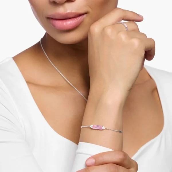 Armbänder & Armreife*Thomas Sabo Armband Damen Pinke und Weiße Zirkonia Silber A2018-051-9
