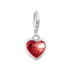 Anhänger*Thomas Sabo Charm-Anhänger Damen Herz Zirkonia Rot Silber 2094-699-10