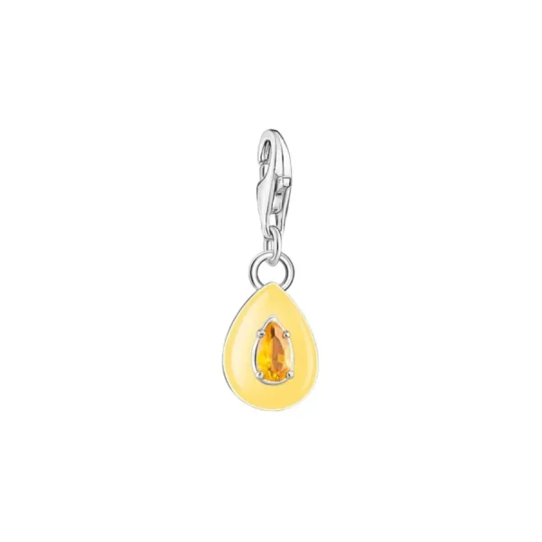 Anhänger*Thomas Sabo Charm-Anhänger Damen Oranger Tropfen Silber 1919-496-8