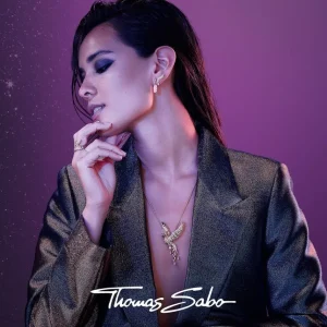 Ohrschmuck*Thomas Sabo Creolen Damen Bunte Steine Pavé Vergoldet CR667-488-7