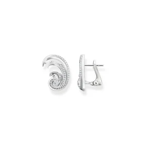 Ohrschmuck*Thomas Sabo H2225-051-14 Ohrclip Ohrringe Damen Welle mit Weißen Steinen Silber