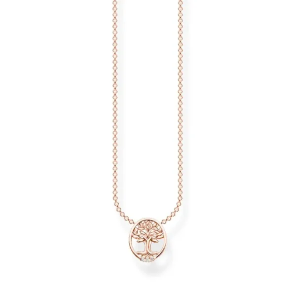 Halsketten*Thomas Sabo SCKE150329 Halskette Damen Tree of Love Weiße Steine Rosé Vergoldet