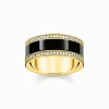 Ringe*Thomas Sabo TR2446-565-11 Bandring Schwarz Kaltemaille Zirkonia Vergoldet