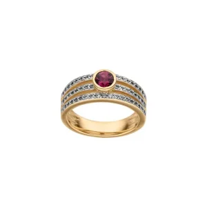 Ringe*Viventy 782311 Ring Damen Roter Topaz Zirkonia Silber Roségold Gr. 56