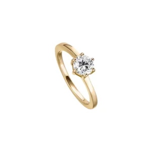 Ringe*Viventy 782331 Solitär-Ring Damen Swarovski Zirkonia Sterling-Silber Vergoldet