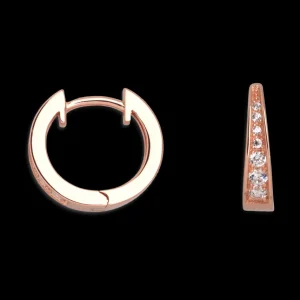 Ohrschmuck*Xenox Creolen Damen Zirkon 925 Silber Vergoldet Rosé 13 mm XS8659R