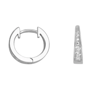 Ohrschmuck*Xenox Creolen Ohrringe Damen Zirkonia Sterlingsilber 13 mm XS8659