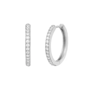 Ohrschmuck*Xenox Creolen Ohrringe Damen Zirkonia Sterlingsilber 20 mm XS10354