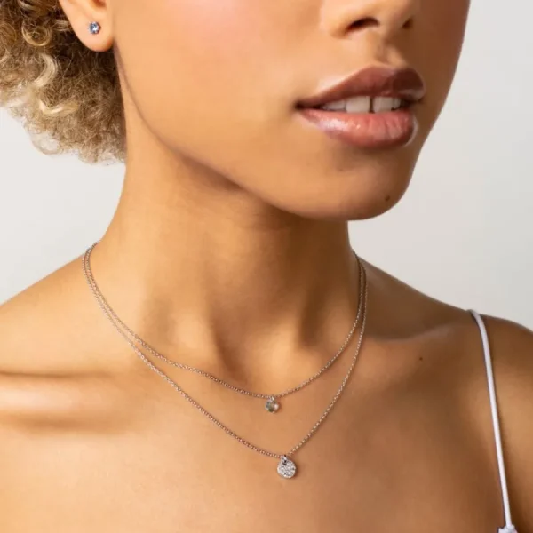 Halsketten*Xenox Halskette-Anhänger Damen Classic Circle Zirkonia Silber XS6092
