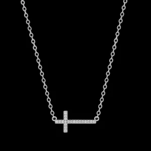 Halsketten*Xenox Kette mit Anhänger Damen Kreuz Zirkon 925 Sterlingsilber XS10035