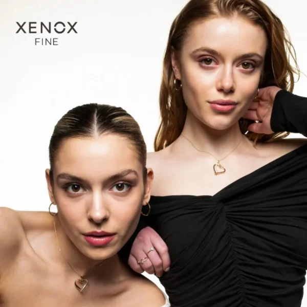 Halsketten*Xenox Kette mit Anhänger Damen Kreuz Zirkon Silber Vergoldet XS10036G