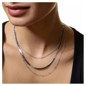 Halsketten*Xenox KHE030 Collier Fischgrätenkette Damen Basic Sterlingsilber