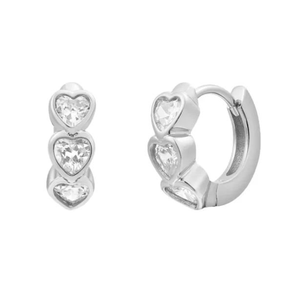 Ohrschmuck*Xenox Ohrringe Damen Love Story Herzen Zirkonia Sterlingsilber XS10057