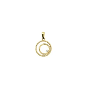 Anhänger*Xenox XG9K0140G Anhänger Damen Kreise mit Zirkonia 9K Gelbgold Ø 12 mm