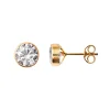 Ohrschmuck | Kinderschmuck*Xenox XG14K4047G Ohrstecker Ohrringe Fine Zarge Zirkonia Ø 6 mm Gelbgold 585/-