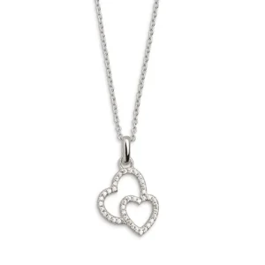 Halsketten*Xenox XS2760 Kette mit Anhänger Damen Love Story Herz Zirkonia Silber