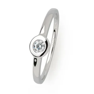 Ringe*Xenox XS7388 Ring Damen Silver Circle Z Zirkonia Ø 3 mm Weiss Sterling-Silber